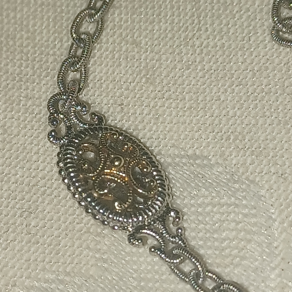 Gabriel & Co. Sterling Silver & 18k Station Necklace, 18 Inches - Picture 5 of 8